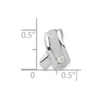 Sterling Silver Rhodium-plated CZ Pendant Slide