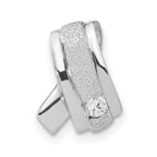 Sterling Silver Rhodium-plated CZ Pendant Slide