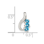 Sterling Silver Blue Topaz Chain Slide Pendant