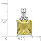 Sterling Silver Rhodium-plated Lemon Quartz Pendant