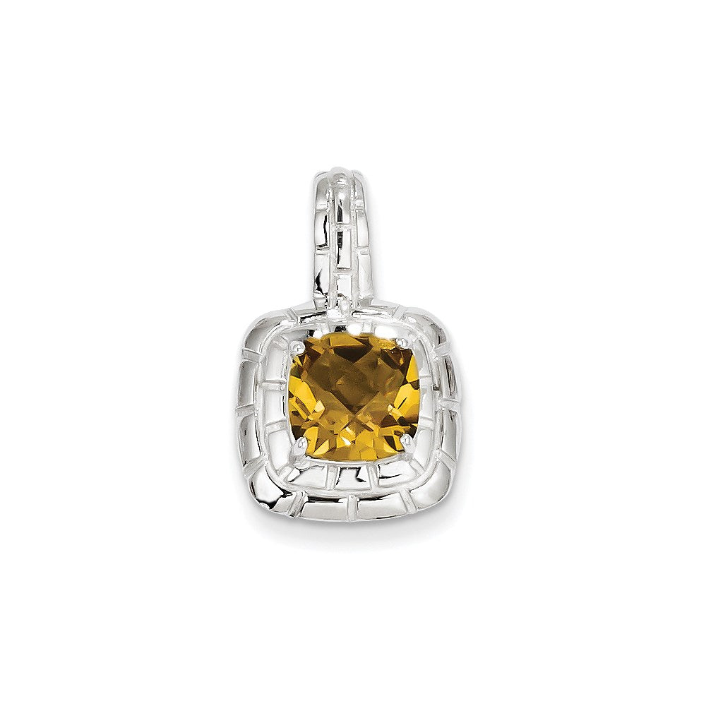 Sterling Silver Whiskey Quartz Pendant