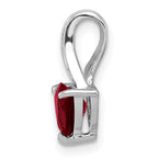 Sterling Silver Rhodium Plated Diamond and Garnet Trillion Pendant