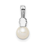 Sterling Silver Rhod Plated Diamond and FW Cultured Pearl Pendant