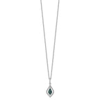 White Night Sterling Silver Rhodium-plated Blue and White Diamond 18 inch Necklace with 2 Inch Extender
