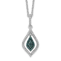 White Night Sterling Silver Rhodium-plated Blue and White Diamond 18 inch Necklace with 2 Inch Extender