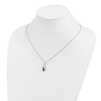 White Night Sterling Silver Rhodium-plated Blue Diamond 18 inch Necklace with 2 Inch Extender