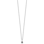 White Night Sterling Silver Rhodium-plated Black and White Diamond Circle Pendant 18 Inch Necklace with 2 Inch Extender