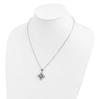 White Night Sterling Silver Rhodium-plated Black and White Diamond 18 Inch Necklace with 2 Inch Extender