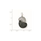Sterling Silver & Black Rhodium Black & White CZ Pendant
