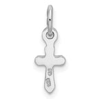 Sterling Silver RH-pltd Child's Apr Clear Preciosca Crystal Cross Pendant