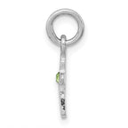 Sterling Silver RH-pltd Child's Aug Lt Green Preciosca Crystal Cross Penda