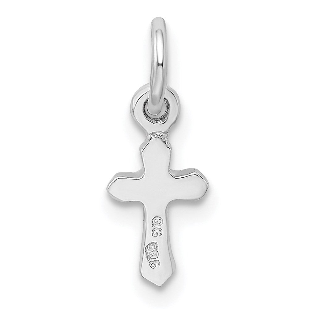 Sterling Silver RH-pltd Child's Feb Purple Preciosca Crystal Cross Pendant