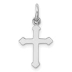 Sterling Silver RH Plated Child's Polished Cross Pendant