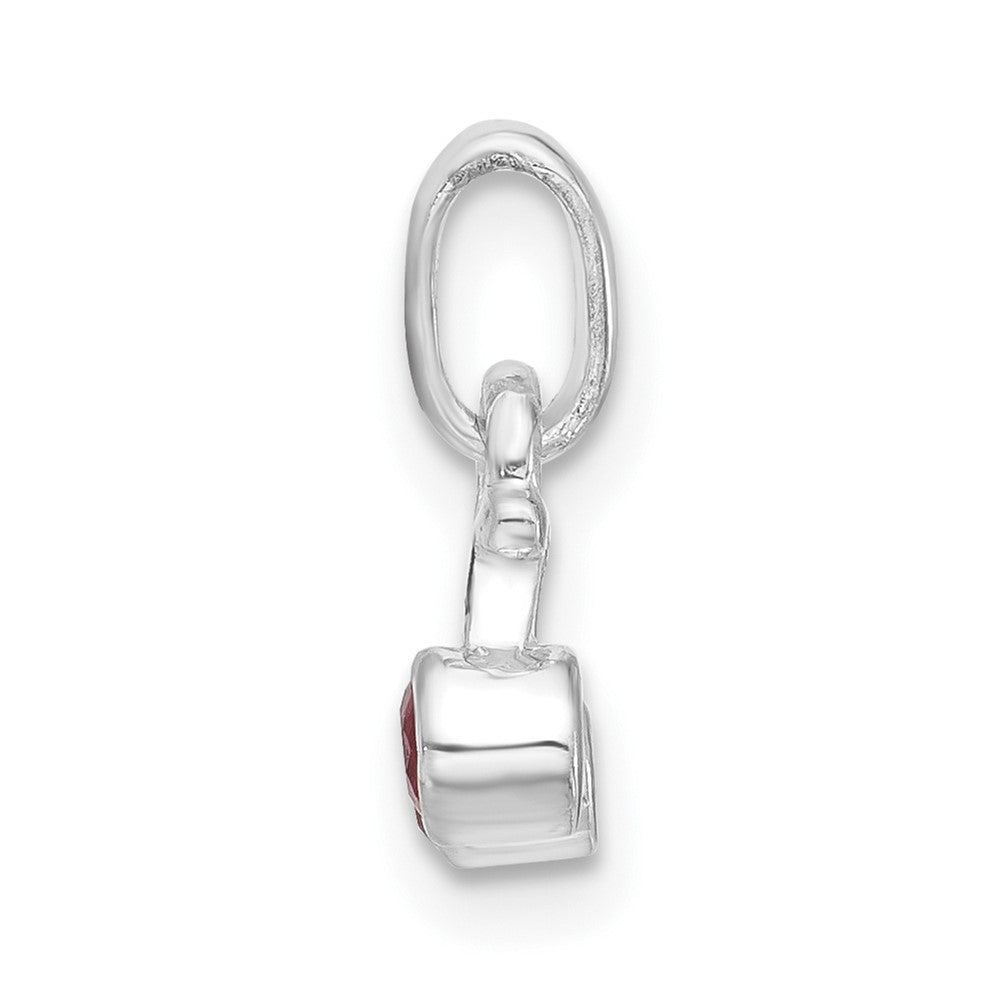 Sterling Silver Synthetic Ruby Cherry Kid's Pendant