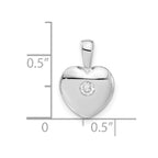 Sterling Silver Polished CZ Heart Pendant