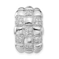 Sterling Silver Polished Woven CZ Slide Pendant