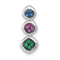 Sterling Silver w/ Black Rhodium Synthetic Stones Chain Slide Pendant