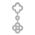Sterling Silver Polished Fancy CZ Chain Slide