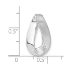 Sterling Silver Polished & Satin CZ Twisted Link Chain Slide Pendant