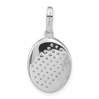 Pure Fire Sterling Silver Polished Fancy CZ Oval Pendant