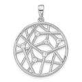 Sterling Silver Polished CZ Circle Pendant