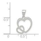Sterling Silver Polished Hearts Pendant