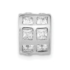 Sterling Silver Polished CZ Bead