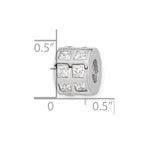 Sterling Silver Polished CZ Bead