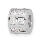 Sterling Silver Polished CZ Bead