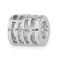 Sterling Silver Polished CZ Bead