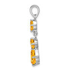 Sterling Silver Rhodium-plated Citrine Pendant