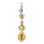 Sterling Silver Rhodium-plated Citrine Pendant