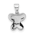 Sterling Silver Polished & Satin CZ Butterfly Pendant