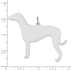 Sterling Silver Polished Engraveable Medium Grey Hound Disc Charm