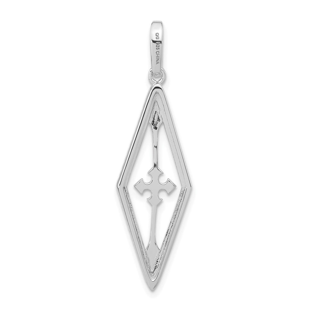 Pure Fire Sterling Silver Rhodium-plated Fancy CZ Pendant