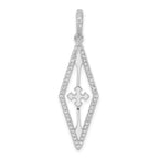 Pure Fire Sterling Silver Rhodium-plated Fancy CZ Pendant
