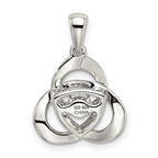Sterling Silver Platinum-plated Vibrant Moving CZ Swarovski Zirconia Center Stone Trinity Pendant