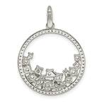 Sterling Silver CZ Circle Pendant
