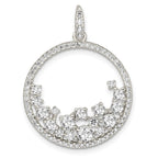 Sterling Silver CZ Circle Pendant