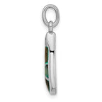 Sterling Silver Rhodium-plated Abalone Teardrop Pendant