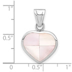 Sterling Silver White Shell Heart Pendant