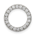 Sterling Silver Rhodium-plated CZ Round Pendant