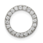 Sterling Silver Rhodium-plated CZ Round Pendant