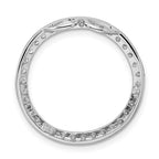 Sterling Silver Rhodium-plated CZ Round Pendant