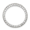 Sterling Silver Rhodium-plated CZ Round Pendant