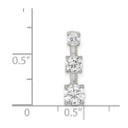 Sterling Silver Rhodium-plated 3-stone CZ Pendant