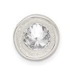 Sterling Silver 8mm CZ Round Slide