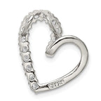 Sterling Silver Rhodium-plated CZ Heart Pendant