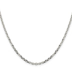 Sterling Silver 2.75mm Diamond-cut Forzantine Cable Chain