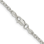Sterling Silver 2.75mm Diamond-cut Forzantine Cable Chain
